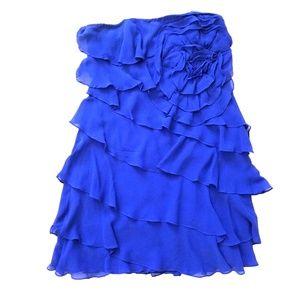 Express Blue Ruffle Dress